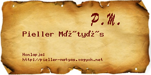 Pieller Mátyás névjegykártya